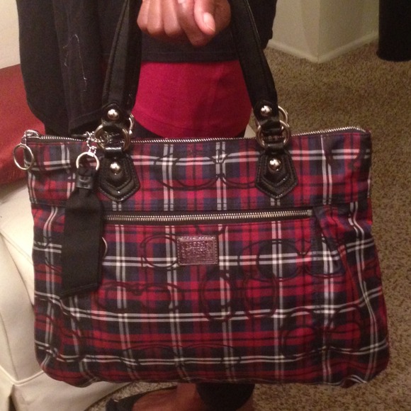 Signature Tartan Coach Tote-- Reduced!! Trades OK - Picture 1 of 4