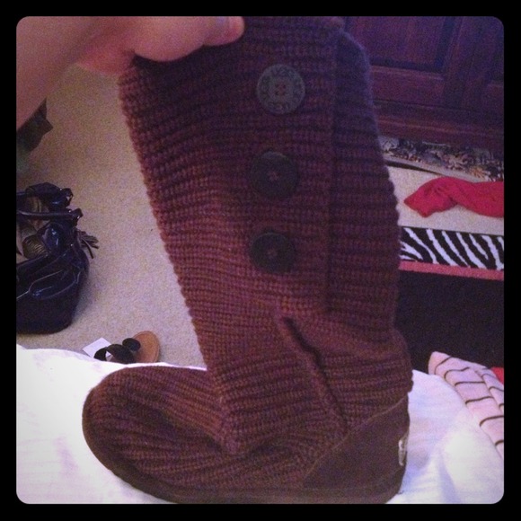 Tall Brown crochet Uggs- Classic Cardy