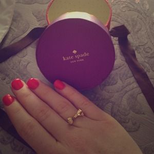 Kate spade bow necklace and ring bundle