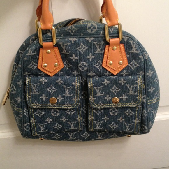 Cute Denim Handbag with LV logo
