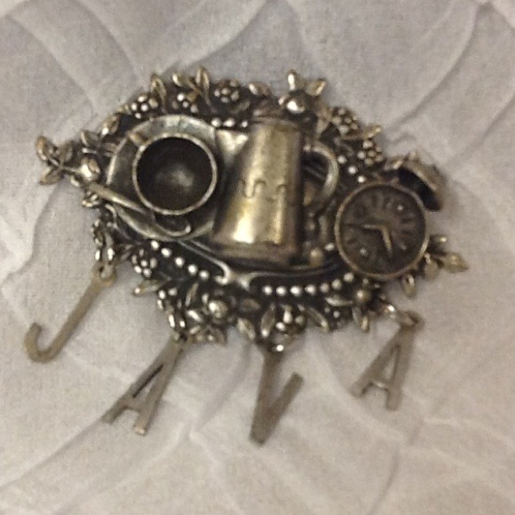 Antique Silver Tone JAVA Pin/Broach