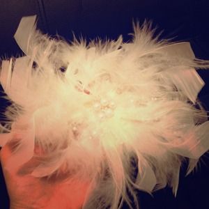 Feather and pearl clip