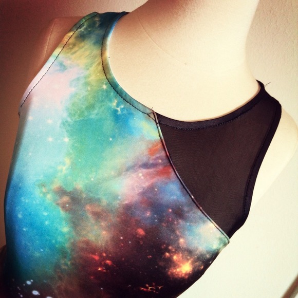 ** SOLD ** BLACK FRIDAY SALE Galaxy Peplum Top - Picture 2 of 4