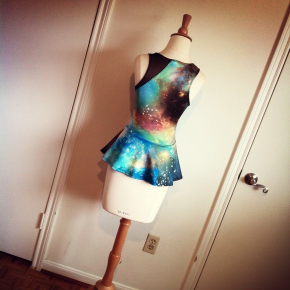 ** SOLD ** BLACK FRIDAY SALE Galaxy Peplum Top - Picture 4 of 4