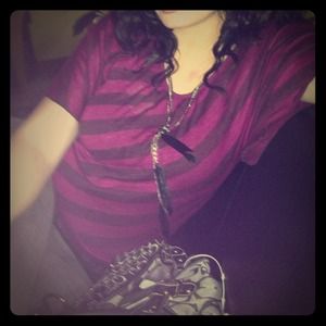 Loosely fitted dress shirt.