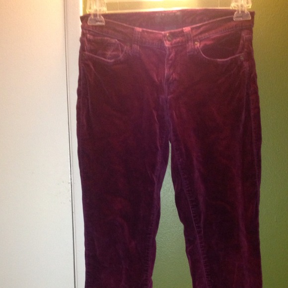 💢 SOLDLucky Brand Velvet Skinny Jeans burgundy - Picture 3 of 4