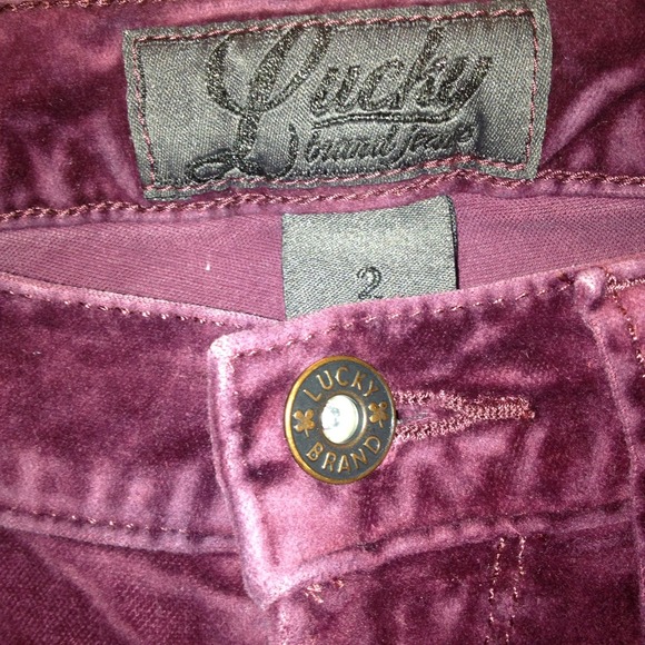 💢 SOLDLucky Brand Velvet Skinny Jeans burgundy - Picture 4 of 4