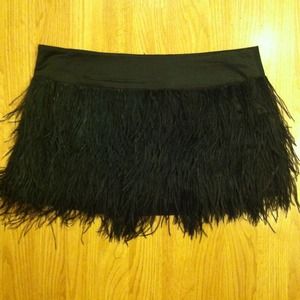 Black Feather Bebe Skirt