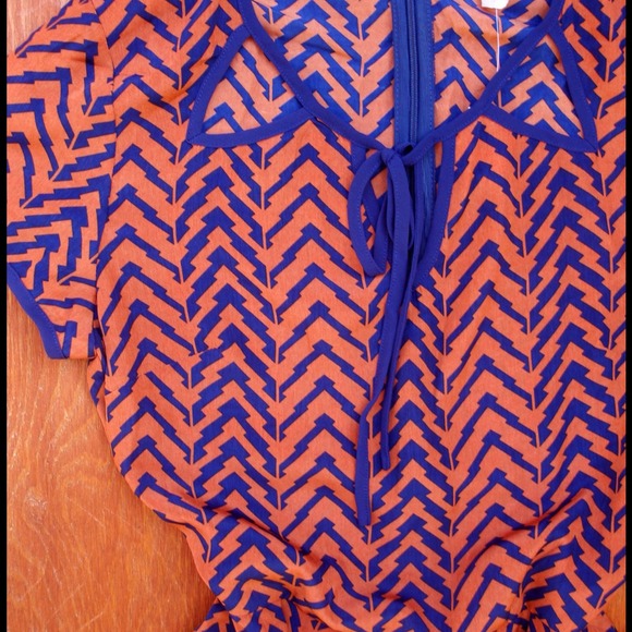 Chiffon secretary Vtg Retro Print Dress "M" - Picture 2 of 4