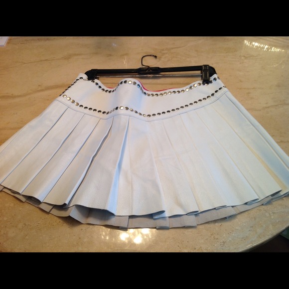 Leather "Studded" Mini Tennis Skirt
