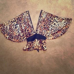 Silk cheetah top