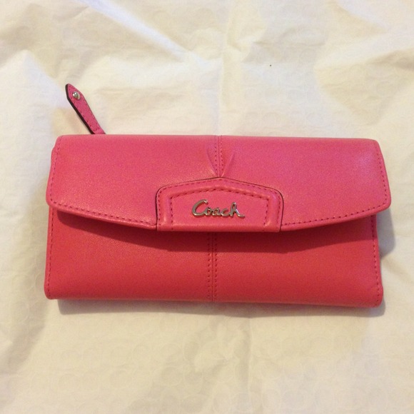 Coach pink leather wallet