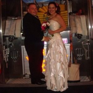 Ivory gown with beads and sequins