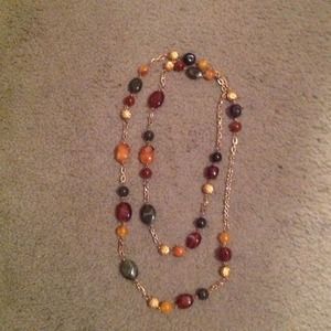 Beaded long chain necklace