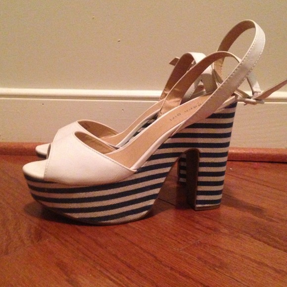 White and navy blue Shoes