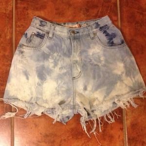 Hand made high waisted jean shorts