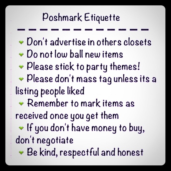 💥Poshmark Etiquette💥