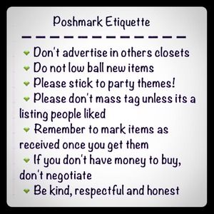 💥Poshmark Etiquette💥
