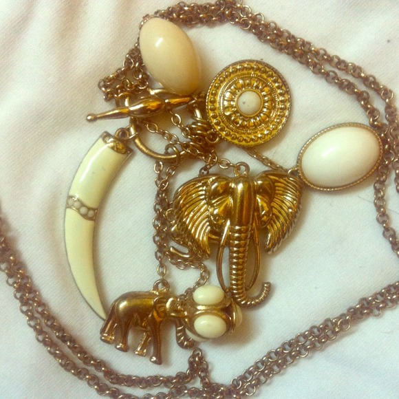 Long elephant inspired necklace