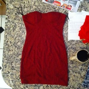 Strapless lace dress