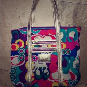 Coach Poppy Multi Color Shoulder Bag