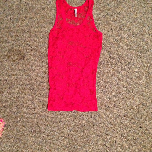 Red Lace Tank Top
