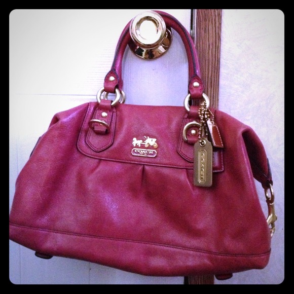 Red coach handbag