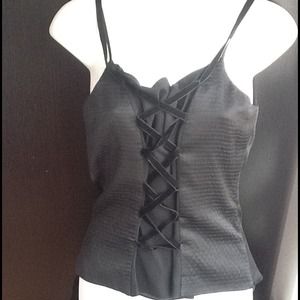 NWT Kay Unger black silk top