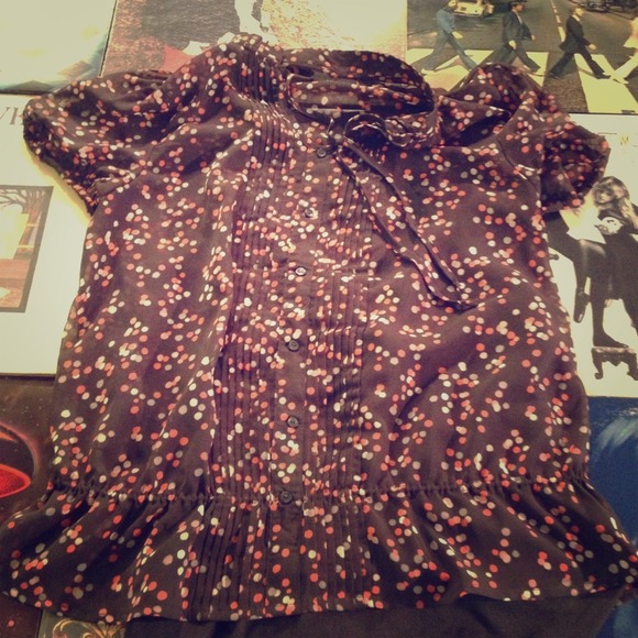 Cute Polka-dotted Sheer Shirt.