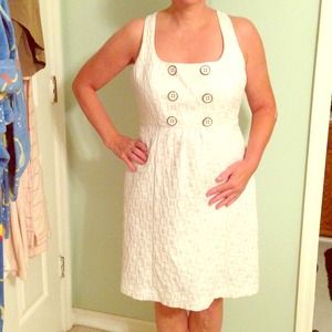 REDUCED Women's White Razor Back Tank Dress