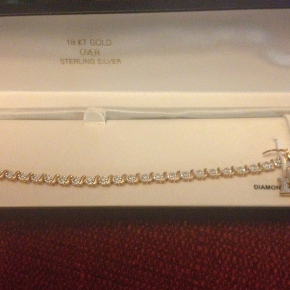 14K over sterling silver bracelet.