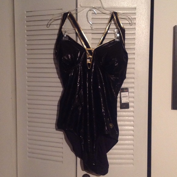 NWT leather like swim suit size 2x