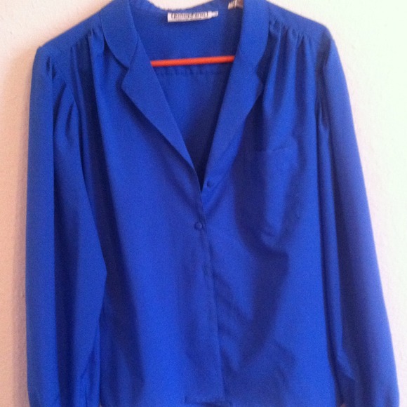 Blue button Up.