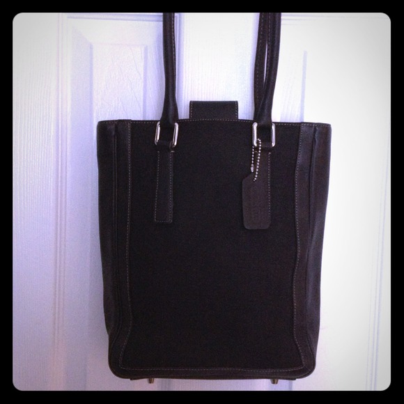 COACH leather and linen hobo - Picture 1 of 4