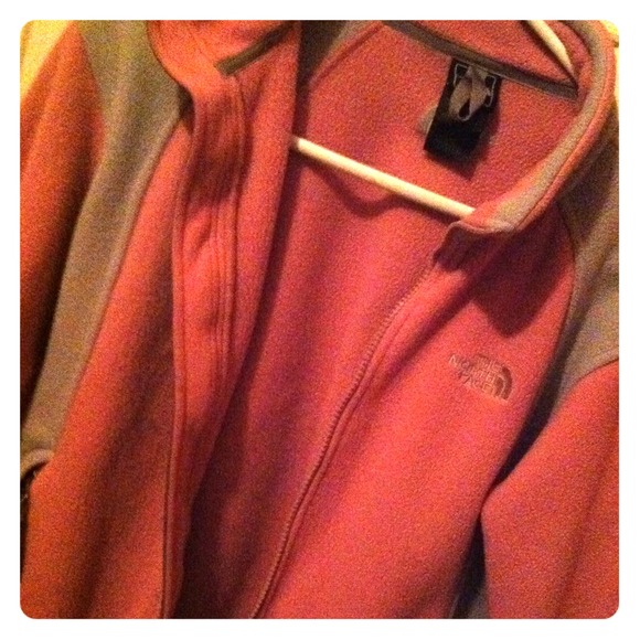 Pink and grey north face