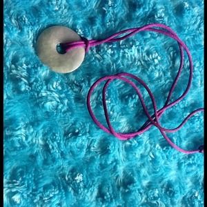 Jade necklace with purple string