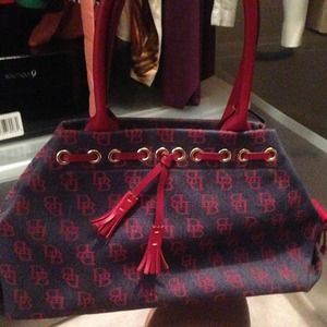 Dooney & Bourke.....Denim and Red Purse