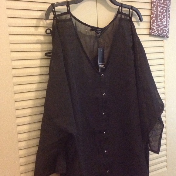 Cute black sheer blouse size 3x