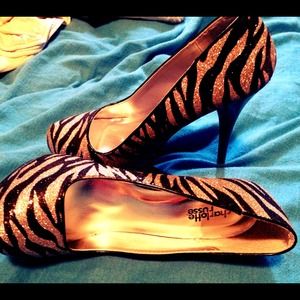 Sparkly Zebra Heels
