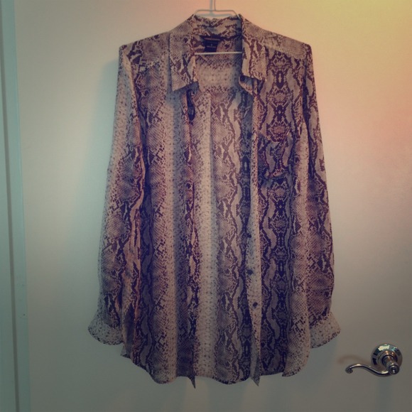 Sheer snakeskin pattern shirt