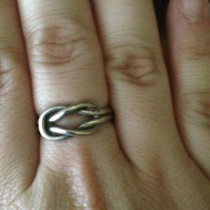 Silver love knot ring