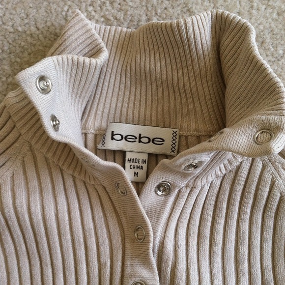 💥SOLD 💥 Bebe ribbed beige w/black stripe - Picture 3 of 4