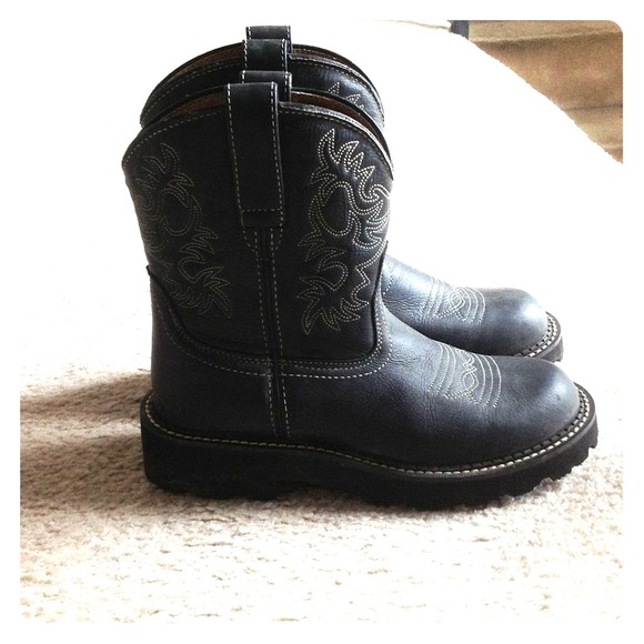 Black cowboy boots cheaper through pp - Picture 1 of 5