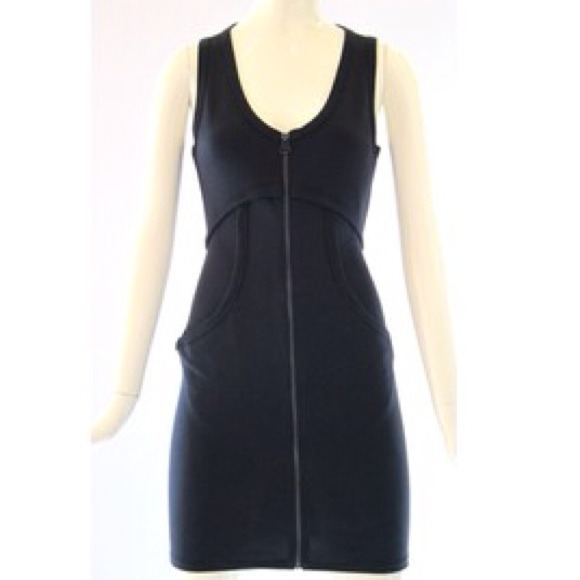 T by Alexander Wang ponte knit zip dress SMALL