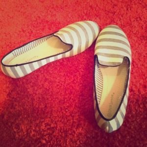 Grey Striped Flats