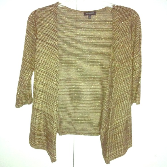 Thin shiny striped cardigan