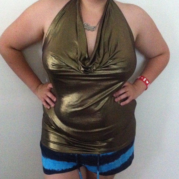 Gold halter top