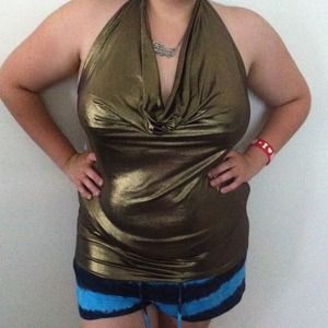 Gold halter top