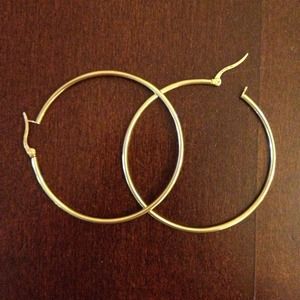 Platinum gold hoop earrings