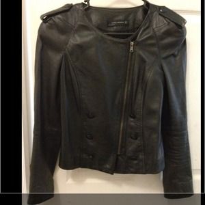 Zara leather jacket shoulder pads
